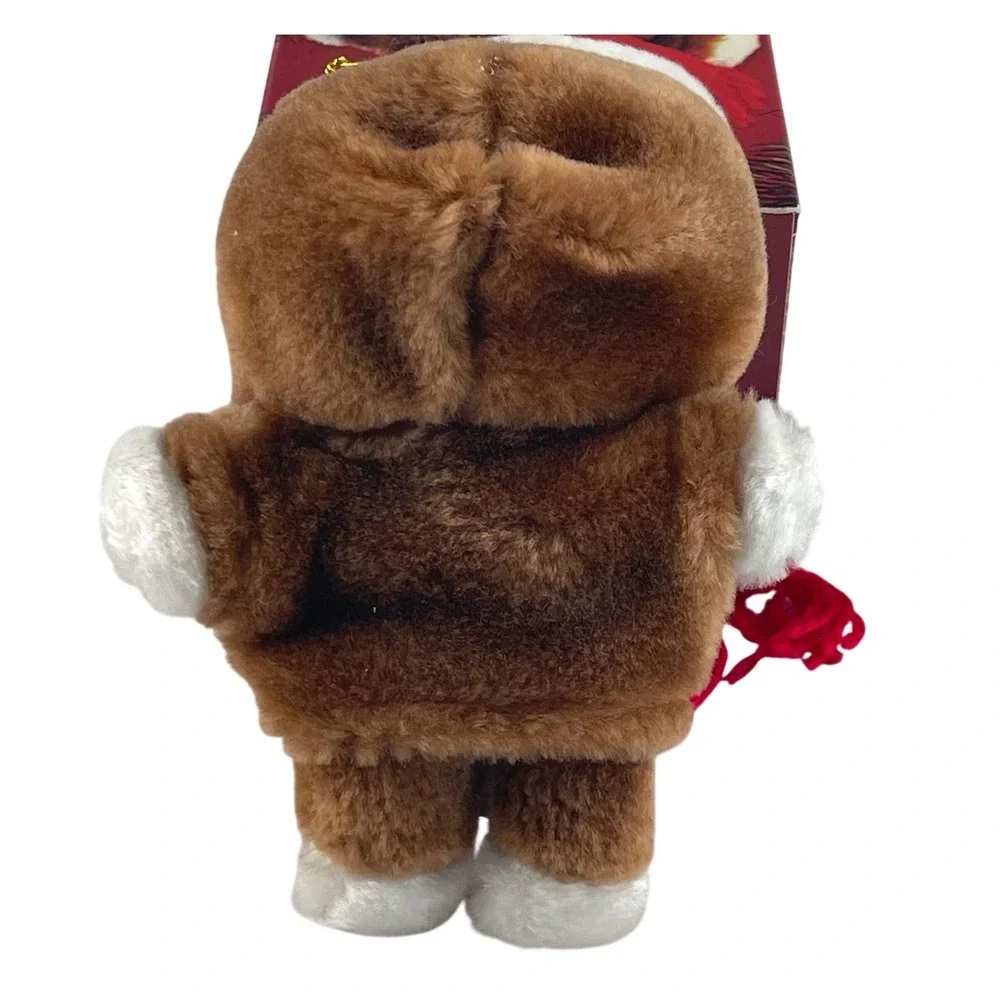Avon Plush Puppy‎ Tree Ornament Vintage 1984 Brown Bear Red Scarf Hooded Coat